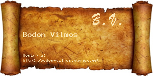 Bodon Vilmos névjegykártya